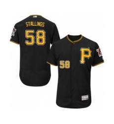 Men's Pittsburgh Pirates #58 Jacob Stallings Black Alternate Flex Base Authentic Collection Baseball Player Jersey