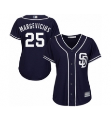Women's San Diego Padres #25 Nick Margevicius Authentic Navy Blue Alternate 1 Cool Base Baseball Player Jersey