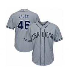 Women's San Diego Padres #46 Eric Lauer Authentic Grey Road Cool Base Baseball Player Jersey