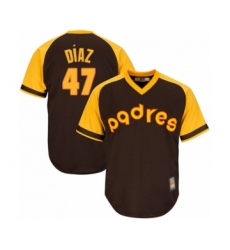 Youth San Diego Padres #47 Miguel Diaz Authentic Brown Alternate Cooperstown Cool Base Baseball Player Jersey
