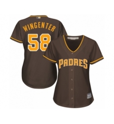 Women's San Diego Padres #58 Trey Wingenter Authentic Brown Alternate Cool Base Baseball Player Jersey