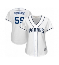 Women's San Diego Padres #59 Chris Paddack Authentic White Home Cool Base Baseball Player Jersey