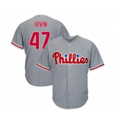 Youth Philadelphia Phillies #47 Cole Irvin Authentic Grey Road Cool Base Baseball Player Jersey
