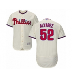 Men's Philadelphia Phillies #52 Jose Alvarez Cream Alternate Flex Base Authentic Collection Baseball Player Jersey