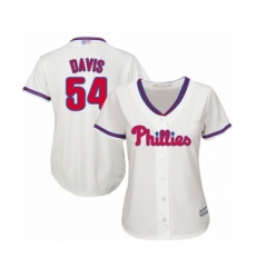 Women's Philadelphia Phillies #54 Austin Davis Authentic Cream Alternate Cool Base Baseball Player Jersey