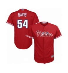 Youth Philadelphia Phillies #54 Austin Davis Authentic Red Alternate Cool Base Baseball Player Jersey