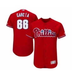 Men's Philadelphia Phillies #66 Edgar Garcia Red Alternate Flex Base Authentic Collection Baseball Player Jersey