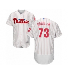 Men's Philadelphia Phillies #73 Deivy Grullon White Home Flex Base Authentic Collection Baseball Player Jersey