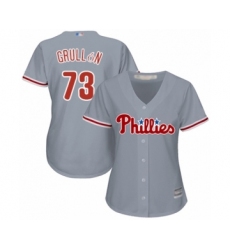 Women's Philadelphia Phillies #73 Deivy Grullon Authentic Grey Road Cool Base Baseball Player Jersey