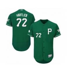 Men's Pittsburgh Pirates #72 Geoff Hartlieb Green Celtic Flexbase Authentic Collection Baseball Player Jersey