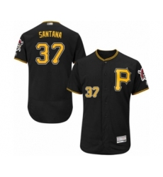 Men's Pittsburgh Pirates #37 Edgar Santana Black Alternate Flex Base Authentic Collection Baseball Player Jersey