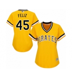 Women's Pittsburgh Pirates #45 Michael Feliz Authentic Gold Alternate Cool Base Baseball Player Jersey