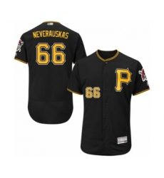 Men's Pittsburgh Pirates #66 Dovydas Neverauskas Black Alternate Flex Base Authentic Collection Baseball Player Jersey