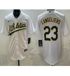 Men's Oakland Athletics #23 Shea Langeliers White Stitched Jersey