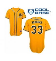 Youth Oakland Athletics #33 Daniel Mengden Authentic Gold Alternate 2 Cool Base Baseball Player Jersey