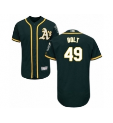 Men's Oakland Athletics #49 Skye Bolt Green Alternate Flex Base Authentic Collection Baseball Player Jersey