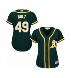 Women's Oakland Athletics #49 Skye Bolt Authentic Green Alternate 1 Cool Base Baseball Player Jersey