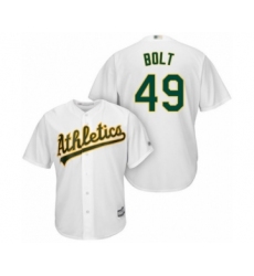 Youth Oakland Athletics #49 Skye Bolt Authentic White Home Cool Base Baseball Player Jersey