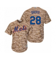Women's New York Mets #28 J.D. Davis Authentic Camo Alternate Cool Base Baseball Player Jersey