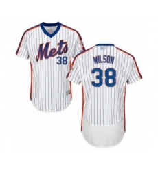 Men's New York Mets #38 Justin Wilson White Alternate Flex Base Authentic Collection Baseball Player Jersey