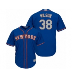 Youth New York Mets #38 Justin Wilson Authentic Royal Blue Alternate Road Cool Base Baseball Player Jersey