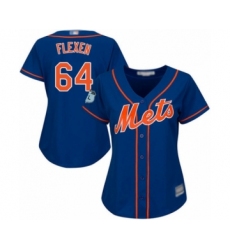 Women's New York Mets #64 Chris Flexen Authentic Royal Blue Alternate Home Cool Base Baseball Player Jersey