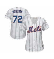 Women's New York Mets #72 Stephen Nogosek Authentic White Home Cool Base Baseball Player Jersey