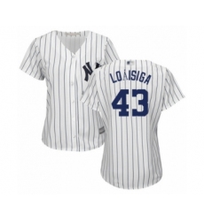 Women's New York Yankees #43 Jonathan Loaisiga Authentic White Home Baseball Player Jersey