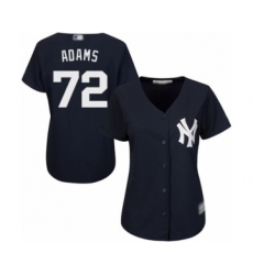 Women's New York Yankees #72 Chance Adams Authentic Navy Blue Alternate Baseball Player Jersey
