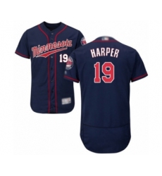 Men's Minnesota Twins #19 Ryne Harper Authentic Navy Blue Alternate Flex Base Authentic Collection Baseball Player Jersey