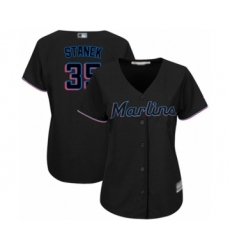 Women's Miami Marlins #35 Ryne Stanek Authentic Black Alternate 2 Cool Base Baseball Player Jersey