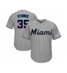 Youth Miami Marlins #35 Ryne Stanek Authentic Grey Road Cool Base Baseball Player Jersey