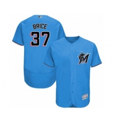 Men's Miami Marlins #37 Austin Brice Blue Alternate Flex Base Authentic Collection Baseball Player Jersey