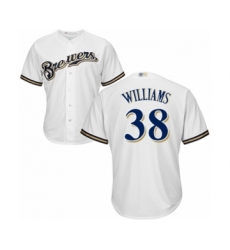 Youth Milwaukee Brewers #38 Devin Williams Authentic White Home Cool Base Baseball Player Jersey