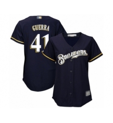 Women's Milwaukee Brewers #41 Junior Guerra Authentic Navy Blue Alternate Cool Base Baseball Player Jersey