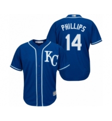 Youth Kansas City Royals #14 Brett Phillips Authentic Blue Alternate 2 Cool Base Baseball Player Jersey