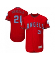 Men's Los Angeles Angels of Anaheim #21 Michael Hermosillo Authentic Red 2016 Father's Day Fashion Flex Base Baseball Player Jersey