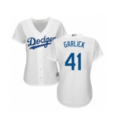 Women's Los Angeles Dodgers #41 Kyle Garlick Authentic White Home Cool Base Baseball Player Jersey