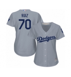 Women's Los Angeles Dodgers #70 Keibert Ruiz Authentic Grey Road Cool Base Baseball Player Jersey