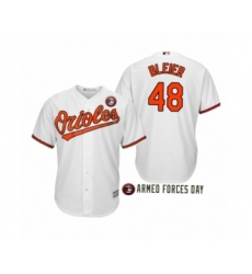 Men's Baltimore Orioles 2019 Armed Forces Day  #48 Richard Bleier White Jersey
