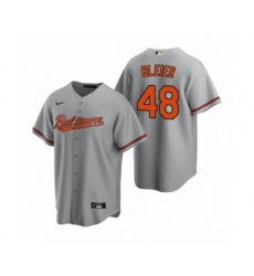 Women's Baltimore Orioles #48 Richard Bleier Nike Gray Replica Road Jersey