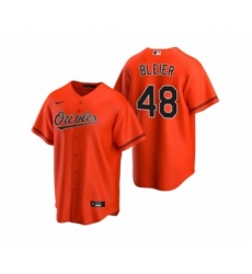 Youth Baltimore Orioles #48 Richard Bleier Nike Orange 2020 Replica Alternate Jersey