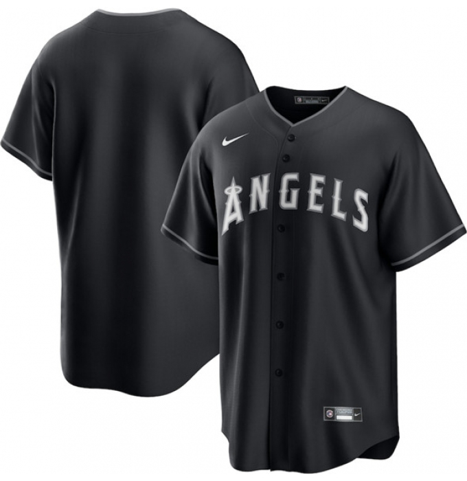 Men's Los Angeles Angels Blank Black Lights Out Limited Stitched Baseball Jersey