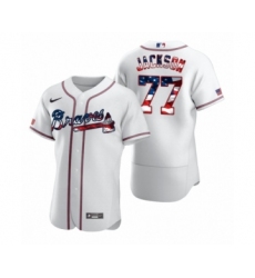 Men's Luke Jackson #77 Atlanta Braves White 2020 Stars & Stripes 4th of July Jersey