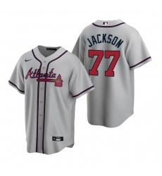 Men's Nike Atlanta Braves #77 Luke Jackson Gray Road Stitched Baseball Jersey