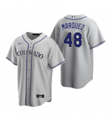 Men's Nike Colorado Rockies #48 German Marquez Gray Road Stitched Baseball Jersey