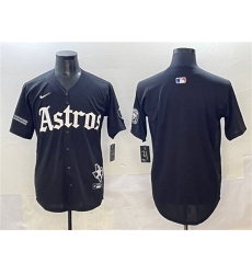 Men's Houston Astros Blank Black Gothic 'Houston Born Barrio Raised' Limited Stitched Baseball Jersey