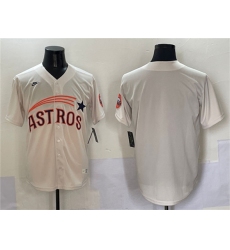 Men's Houston Astros Blank Cream Throwback Cooperstown Collection Limited Stitched Baseball Jersey