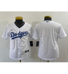 Youth Los Angeles Dodgers Blank White Stitched MLB Cool Base Nike Jersey