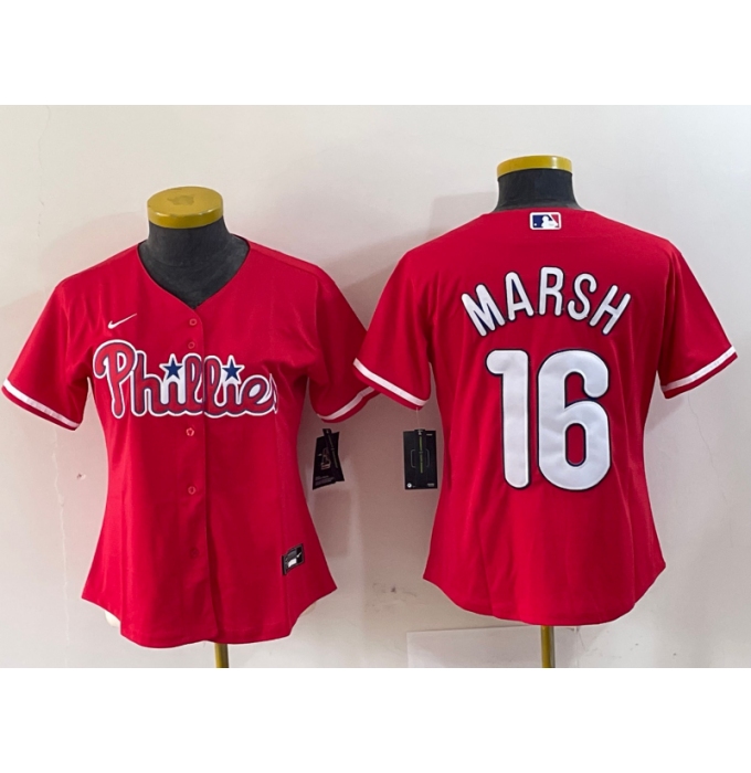 Women's Philadelphia Phillies Blank Red Stitched Cool Base Jersey